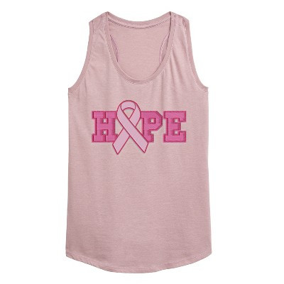 Women's Instant Message Breast Cancer Ribbon Patches Graphic Racerback Tank - Heather Orchid - 2 X-Large | Target