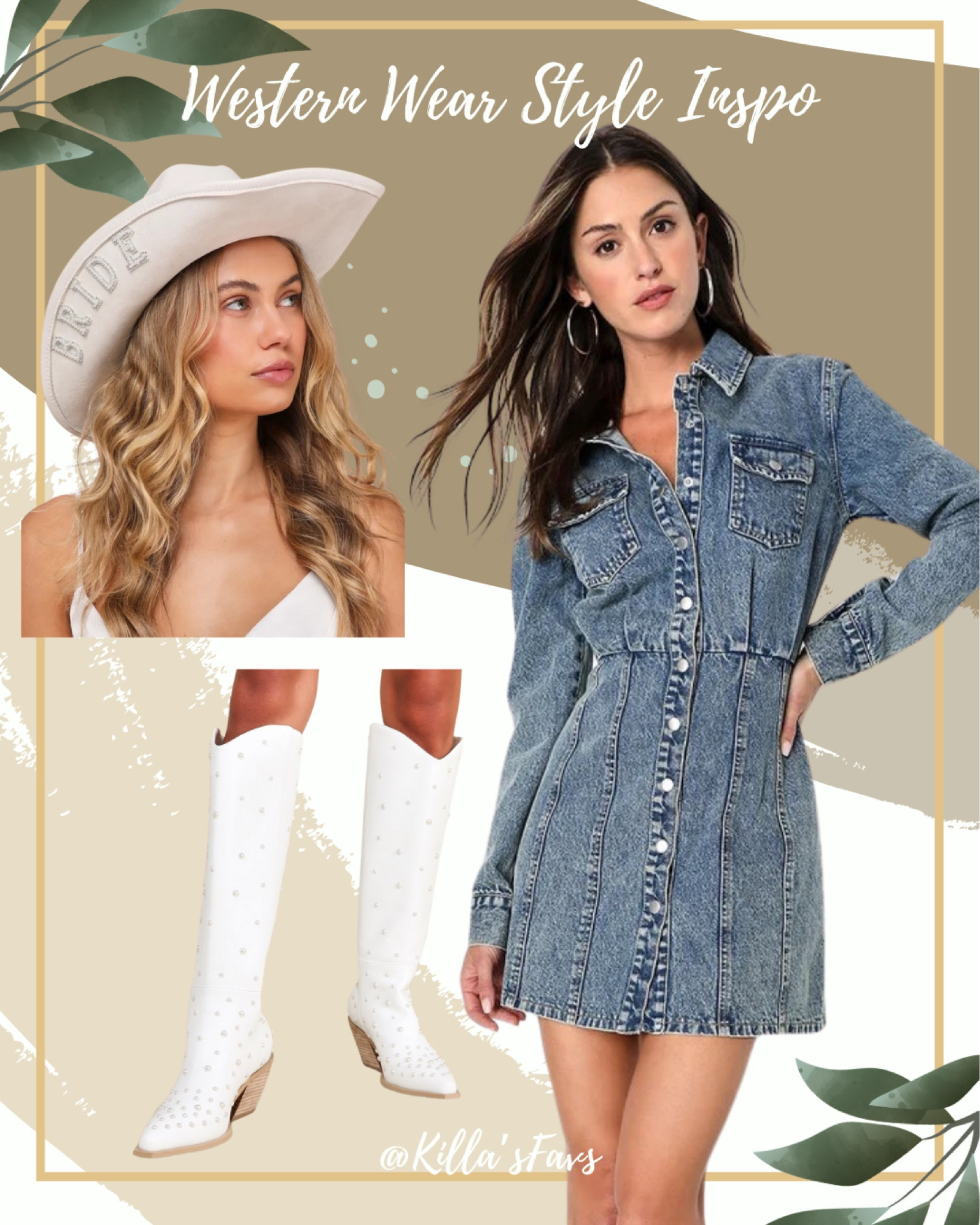 Western wear is trending for 2024🤠

Make sure you have some key western pieces to spice up your wardrobe this spring and summer! Plus, who doesn’t love a little country😉

#westernwear #western #cowboy #cowgirl #trending #trendingstyle #trendy #spring #springfashion #country #boots #denim #bridal #bride #bachelorette

#LTKstyletip #LTKshoecrush #LTKwedding