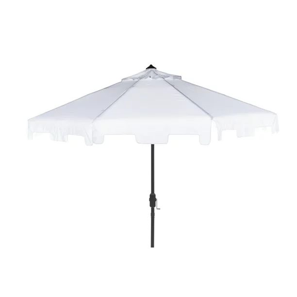 Safavieh Zimmerman 9' Market Crank UV Resistant Patio Umbrella, White | Walmart (US)