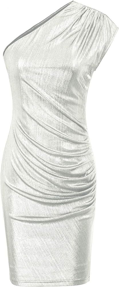 Womens Off Shoulder Glitter Bridemaid Cocktail Dress Party Wedding | Amazon (US)