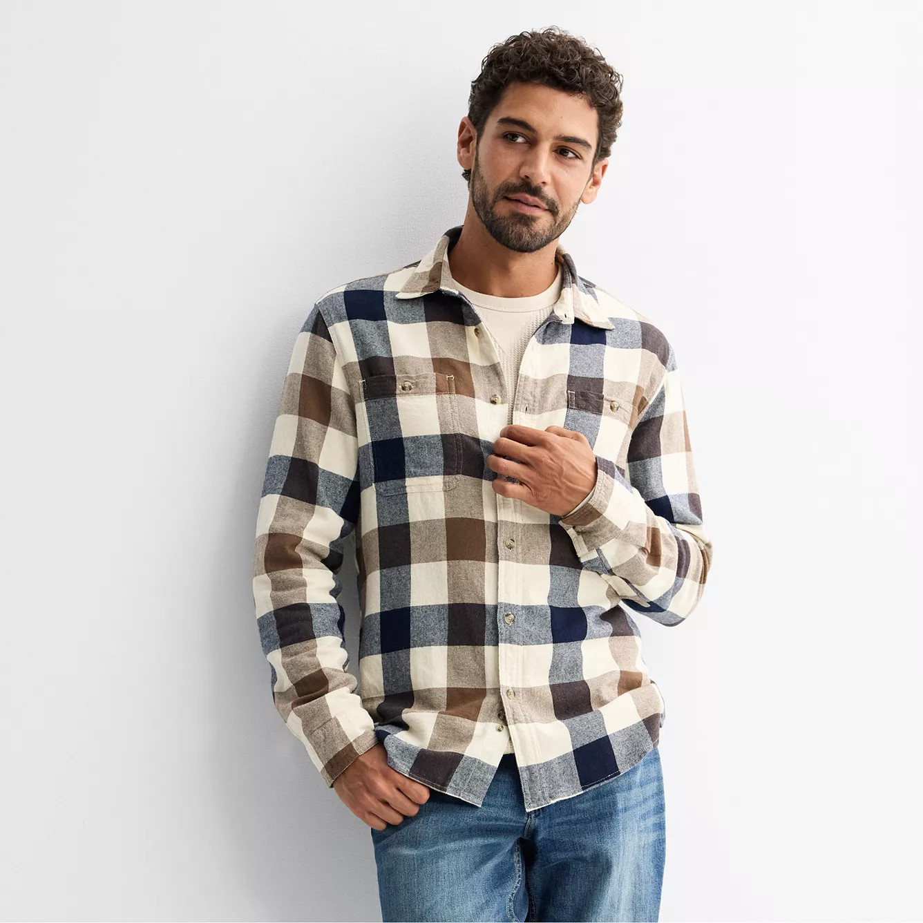 Men's Sonoma Goods For Life® Supersoft Flannel Button-Down Shirt | Kohl's