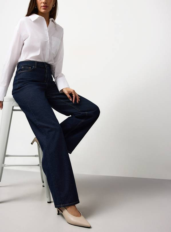 Dark Rinse Denim Wide Leg Jeans 8L | Tu Clothing