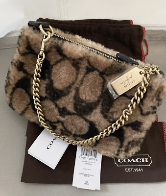 Coach X Jennifer Lopez Brown Nolita Signature Shearling Chain Strap NWT+Dust Bag  | eBay | eBay US