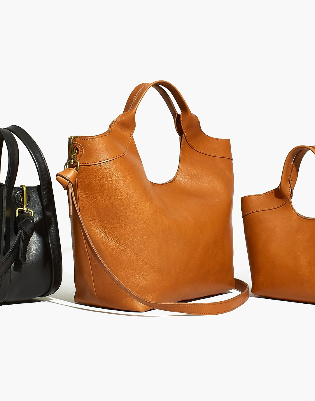 The Sydney Cutout Tote in Leather | Madewell