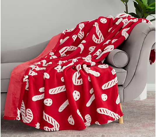Berkshire Jacquard Shearling Holiday Icon 60x70 Throw | QVC