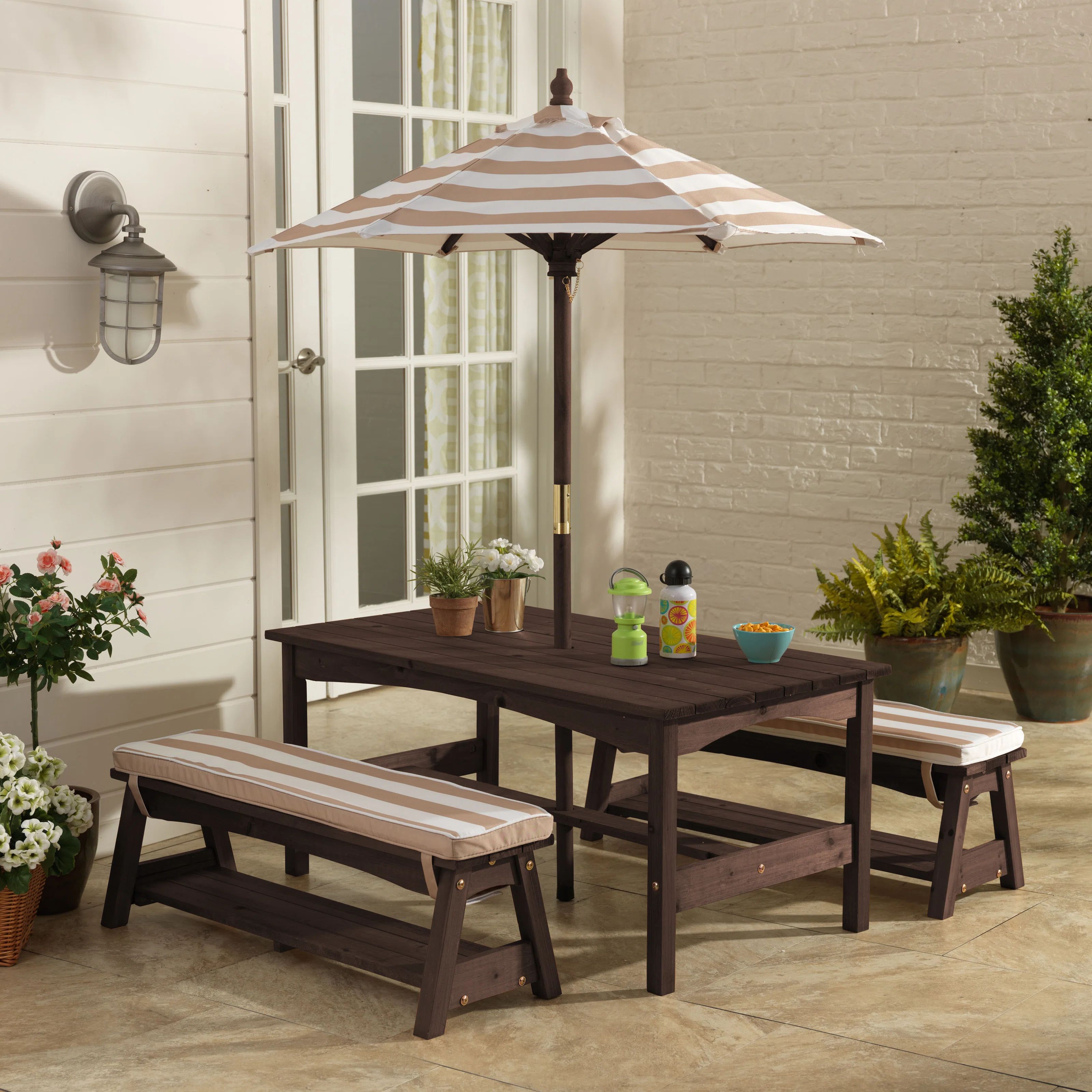 Kids Solid Wood Rectangular Outdoor Table Or Chair and Chair Set and Bench | Wayfair North America
