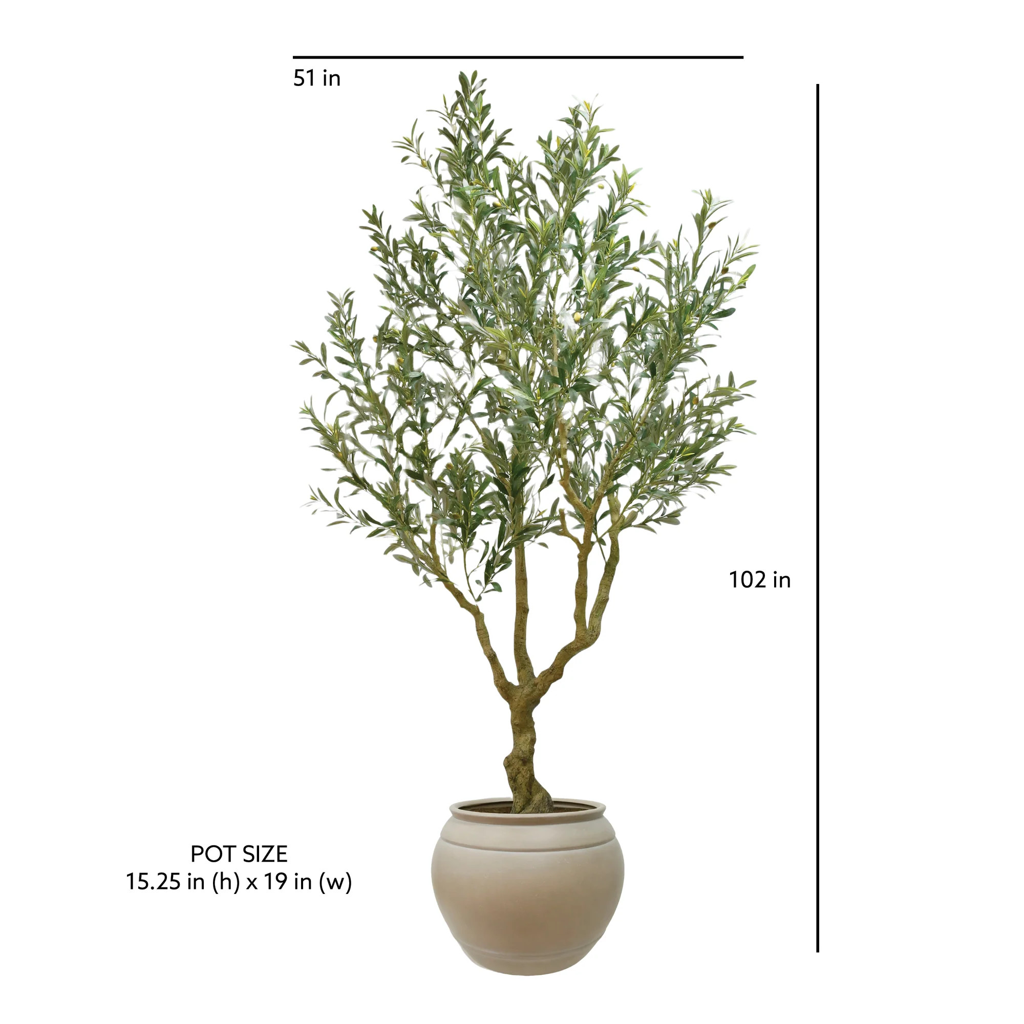 Artificial Olive 8.5' Tree with Artisan Mediterranean Planter | CG Hunter