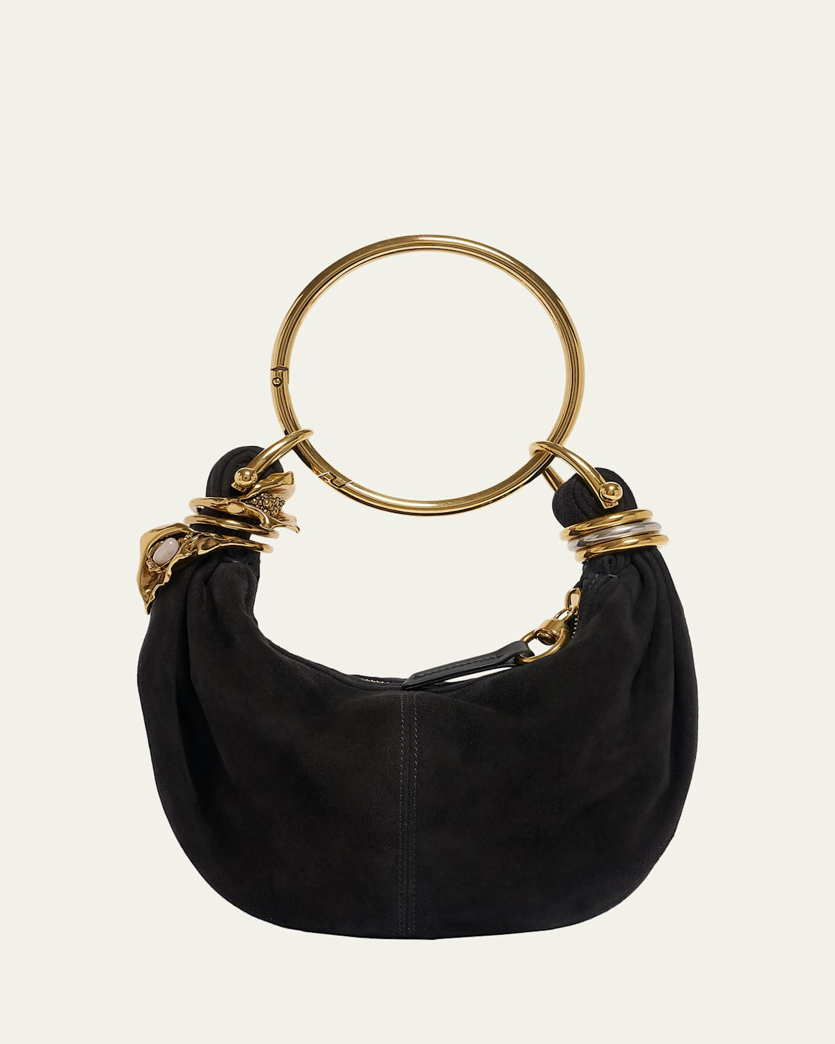 Sculptural Bracelet Bag in Suede | Bergdorf Goodman