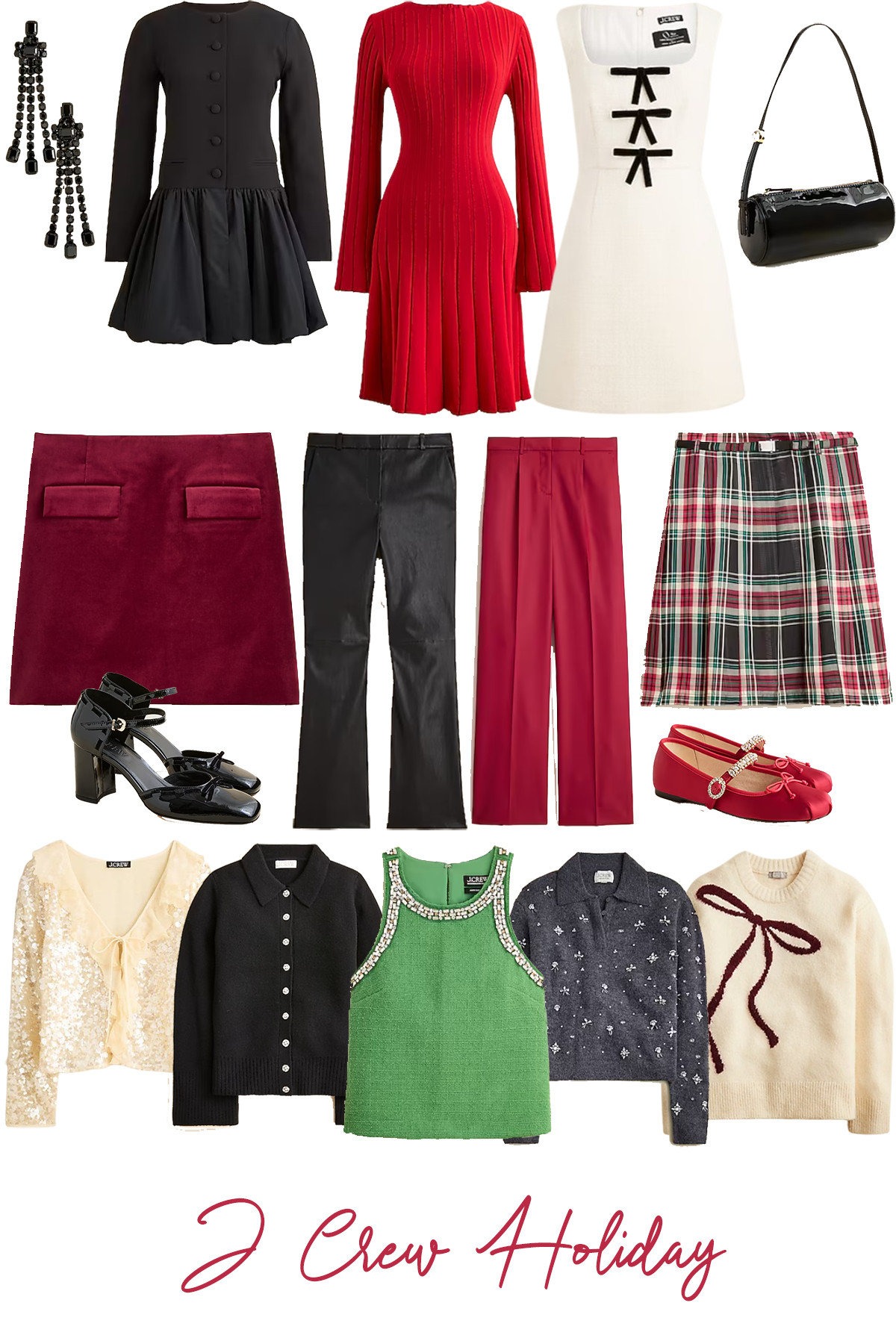 J Crew Christmas Outfits

The J.Crew holiday collage has over 15 elegant and wearable options for the 2025 season. The collection leans into traditional heritage pieces (like the Fair Isle knitwear and classic plaid/tartan prints) but updates them with modern silhouettes and luxe textures, making them feel fresh rather than stuffy. Key trends featured include the popularity of rich jewel-toned velvet (seen in the fitted blazer), statement tweed (the structured shift dress), and the resurgence of the ball skirt/full midi skirt in taffeta or satin. 

 #LTKCyberWeek #LTKGiftGuide #LTKHoliday