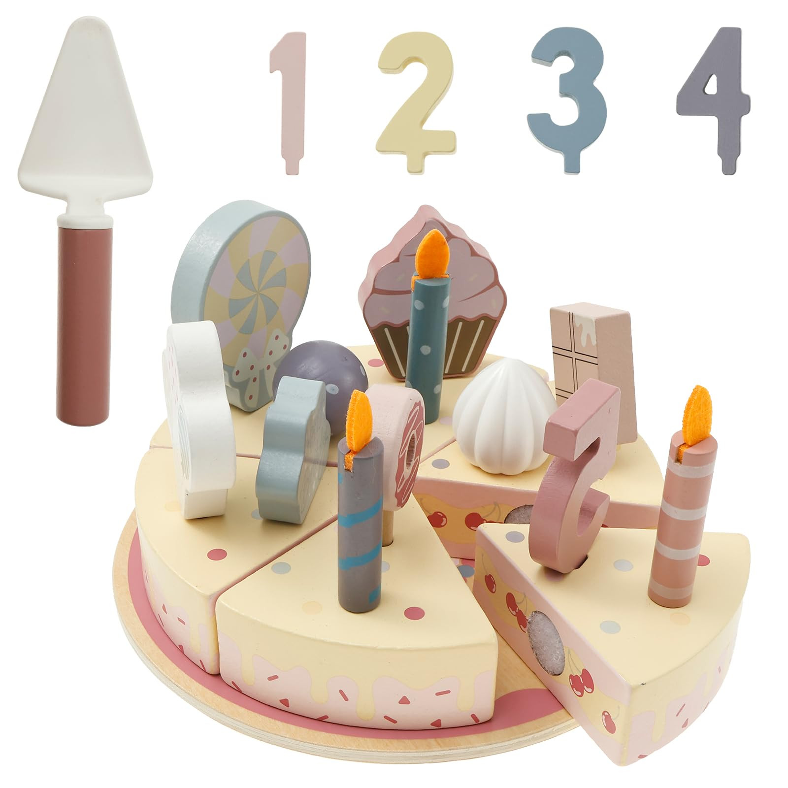 Wooden Birthday Cake Toy, Cutting and Decorating Birthday Cake Role Play Pretend Toys, Wooden Pla... | Amazon (UK)