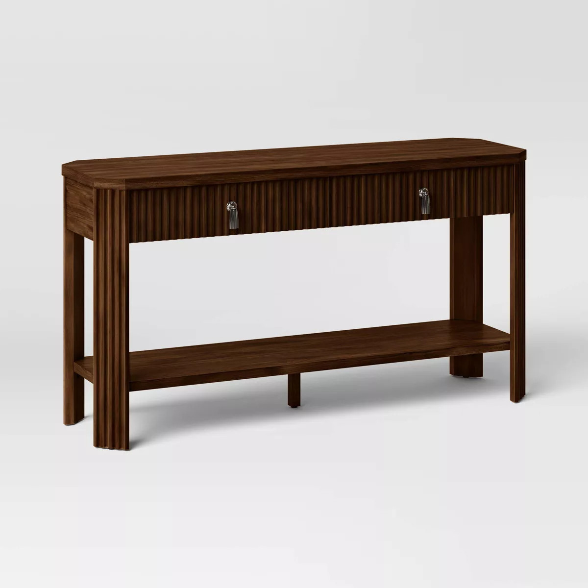60" Laguna Nigel Fluted Wooden Console Table Brown - Threshold™ designed with Studio McGee | Target