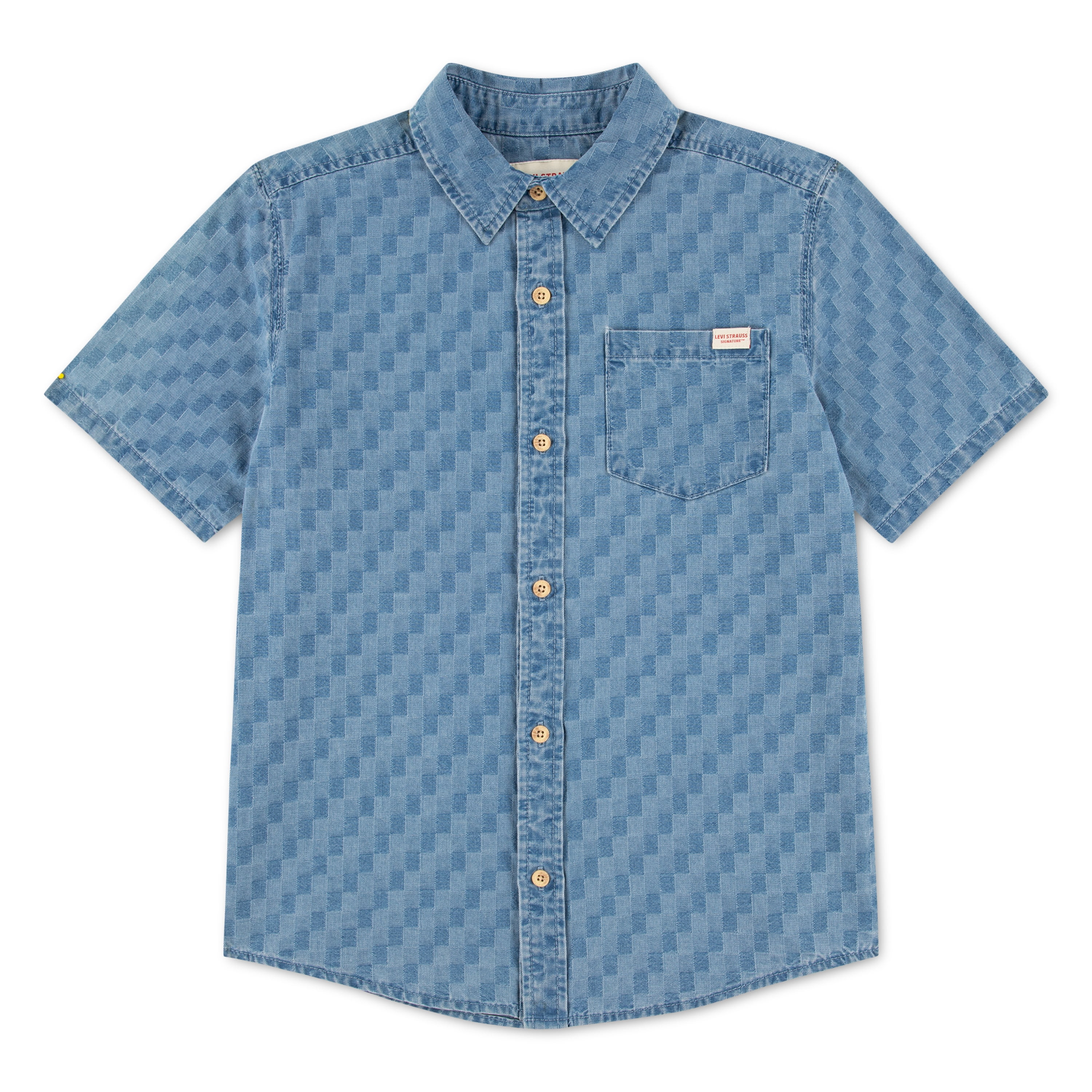 Levi Strauss Signature Boys Short Sleeve Button Down Shirt, Sizes 4-18 | Walmart (US)