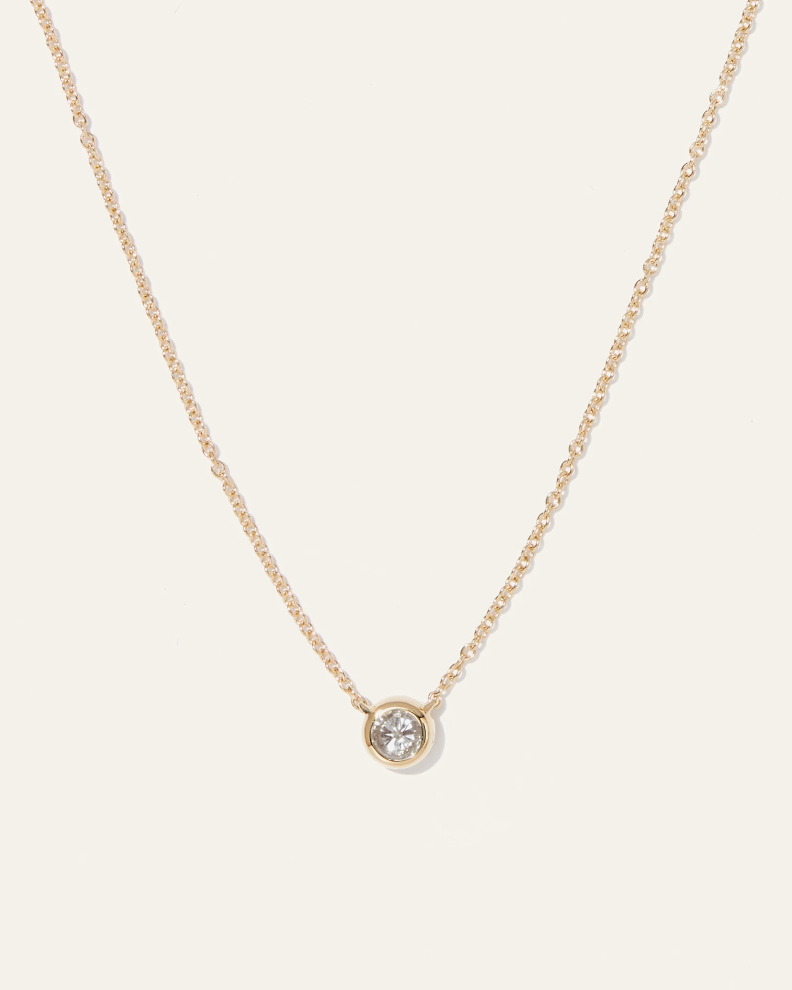 14K Gold Diamond Bezel Necklace | Quince