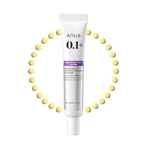 Anua Retinol 0.1 Caffeine Revitalizing Eye Cream, Lightweight Formula for Dark Circles & Puffiness, Hydrating for Sensitive Skin, Korean Skincare,1.05 fl oz | Amazon (US)