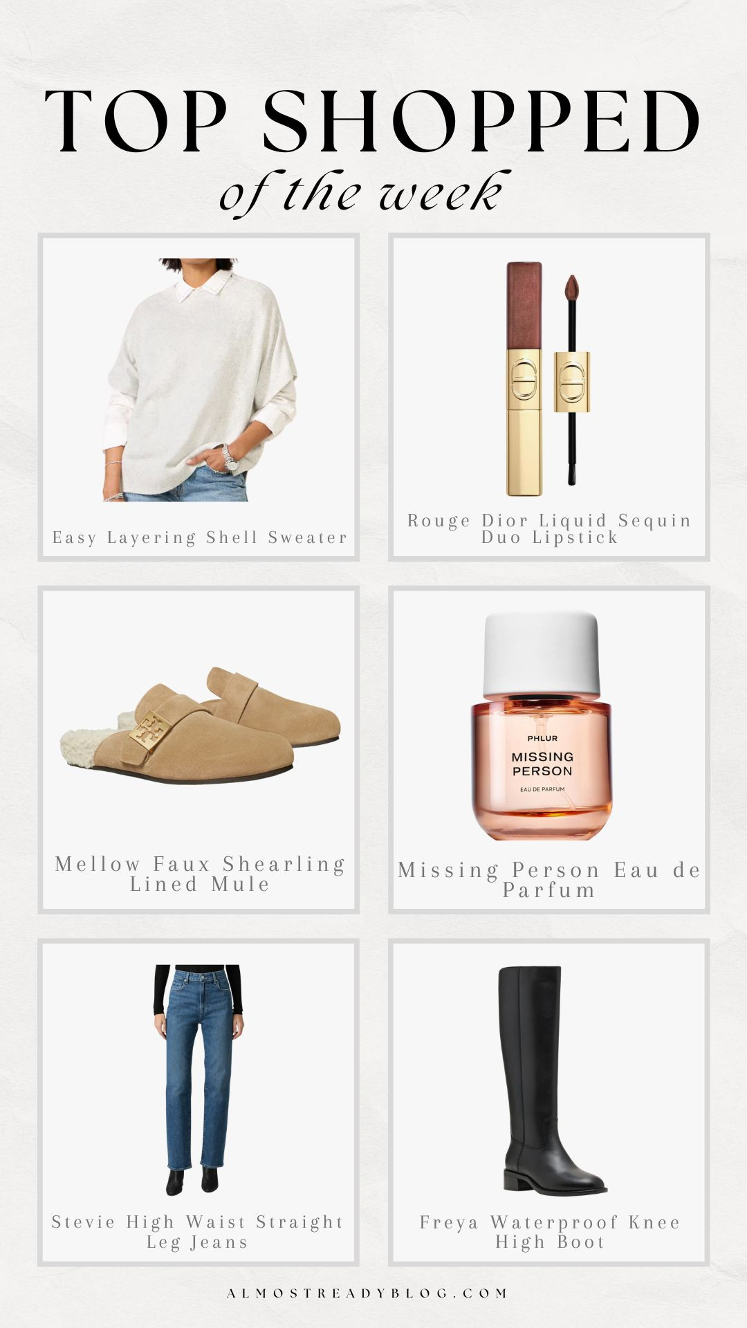 Top Shopped of the Week!!

winter fashion, nordstrom, sephora, denim, holiday outfit, holiday fashion, new arrivals, boots, finds under 100, gifts for her, amanda west 

 #LTKHoliday #LTKSeasonal #LTKFindsUnder100