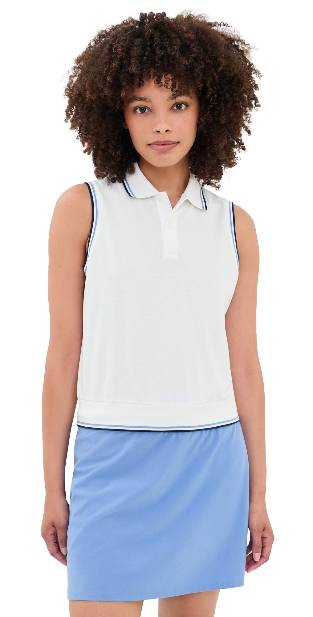 RLX Ralph Lauren Tour Pique Polo Top Ceramic White/Blue Mist/Ref Navy L | Shopbop
