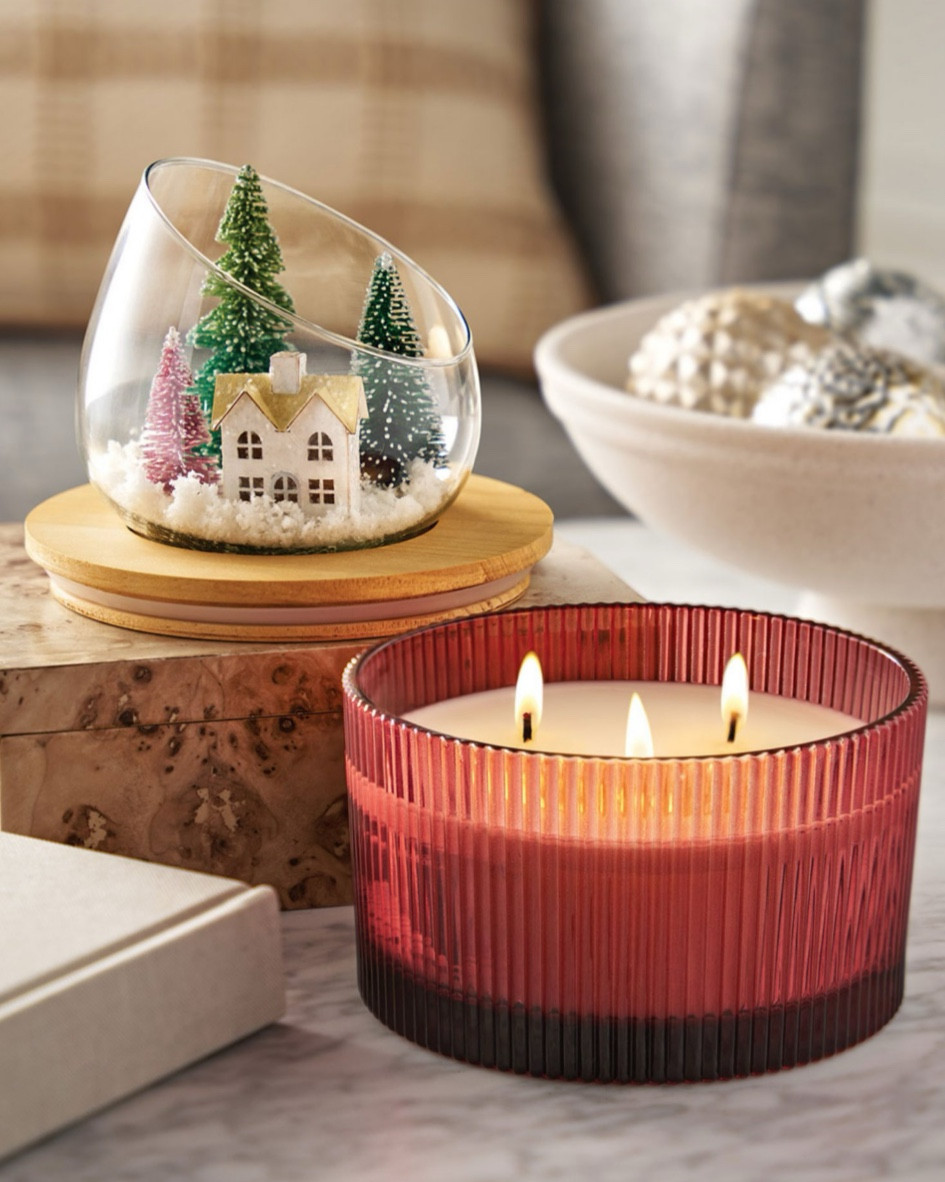 This festive 26 oz. soy wax blend candle makes a perfect holiday gift, filling any room with warm, seasonal fragrances like Cashmere and Musk, Trimming the Tree, Red Currant and Ambers, and Candy Cane Truffles. Equipped with three lead-free cotton wicks for a clean, even burn, it’s topped with a charming snow globe lid that adds a touch of holiday magic to any space. This candle is both decorative and aromatic—ideal for creating a cozy holiday ambiance.

#LTKGiftGuide #LTKHoliday #LTKHome