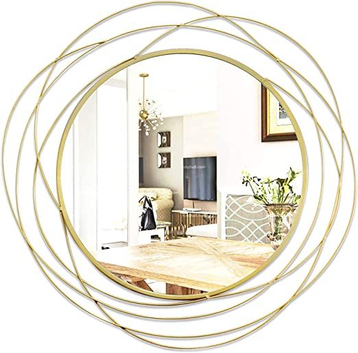 ironsmithn Wall Mirror Mounted Round Decorative Mirrors Circle for Bathroom Vanity, Living Room o... | Amazon (US)