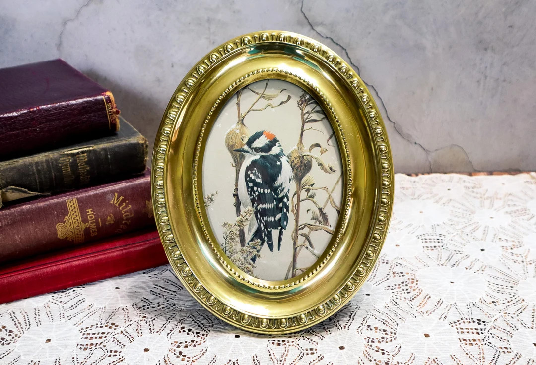 Brass 4x6 Picture Frame | Vintage Oval Photograph Photo Frame | Etsy (US)