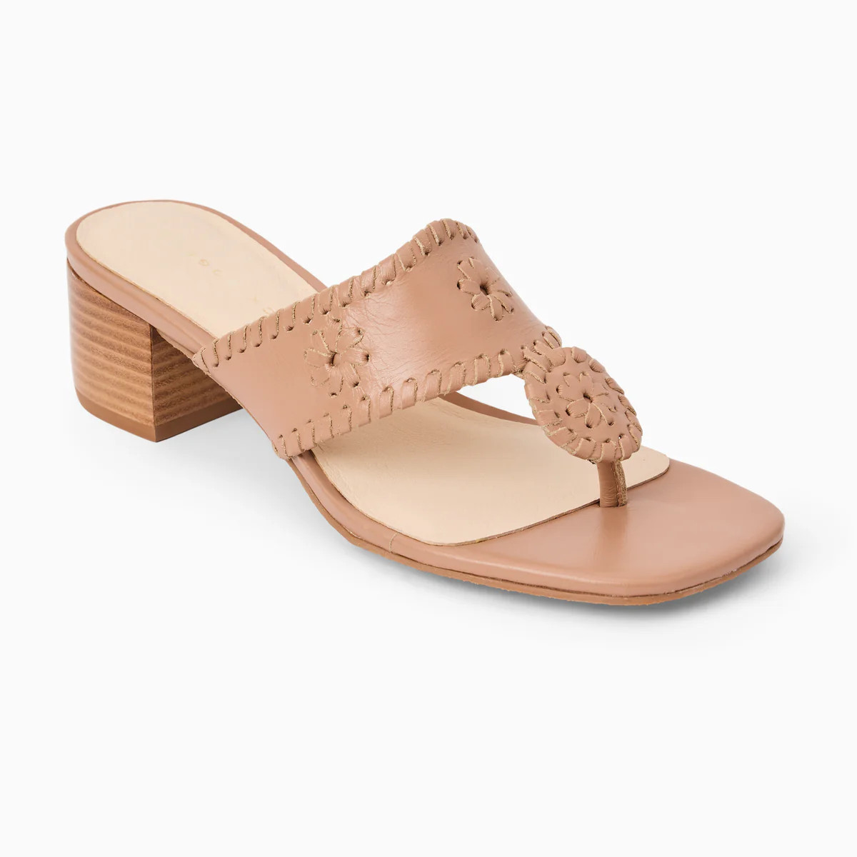 Jack Rogers Platinum Leather Block Heel | Jack Rogers