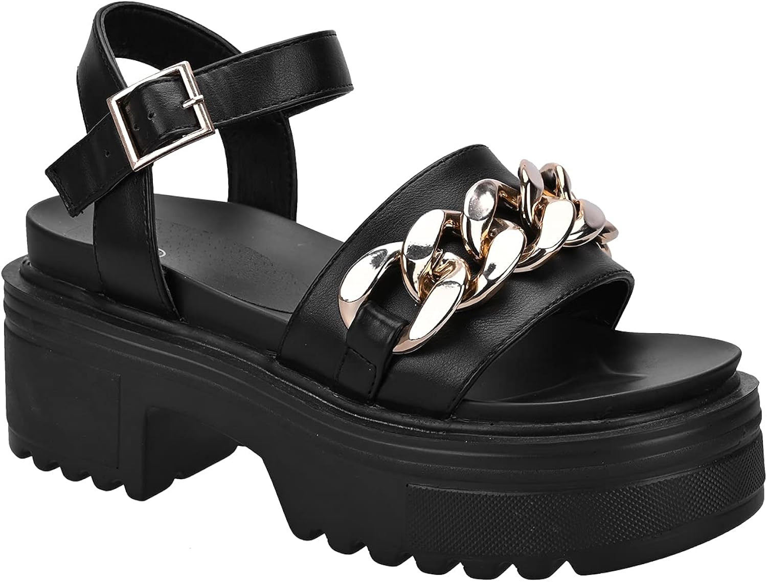 READYSALTED Open Toe Band Ankle Strap Buckle Casual Comfort Chunky Platform Sandals for Women (JA... | Amazon (US)