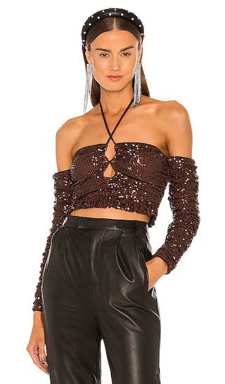 Amber Sequin Top in Cappuccino | Revolve Clothing (Global)