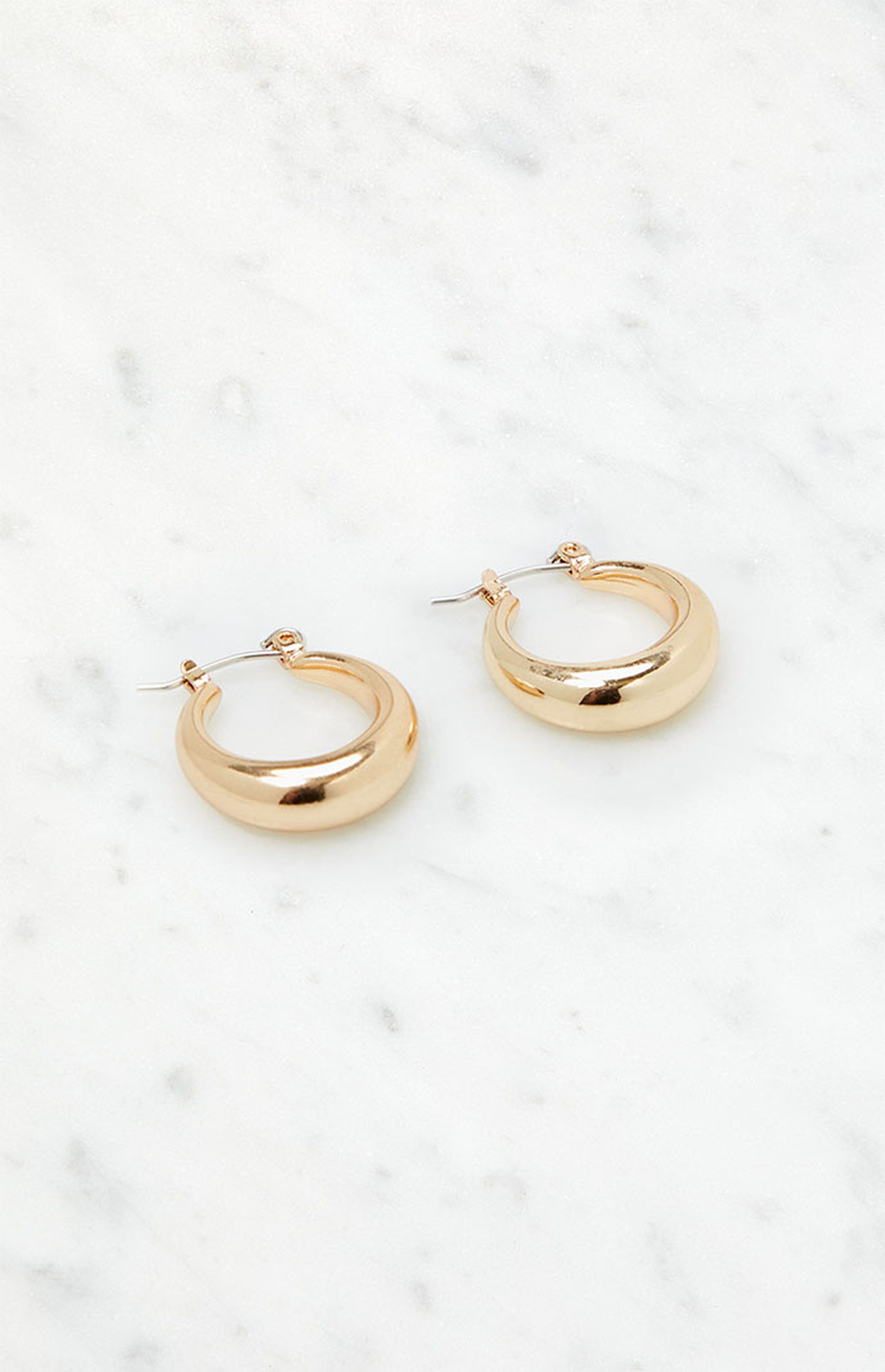 John Galt Gold Thick Hoop Earrings | PacSun