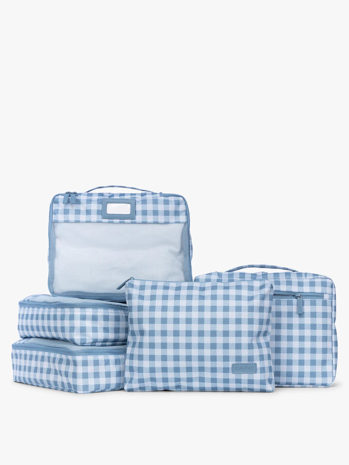 Packing Cubes Set (5 Pieces) in French Blue Gingham | CALPAK