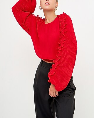 Endless Rose Plisse Long Sleeve Top | Express
