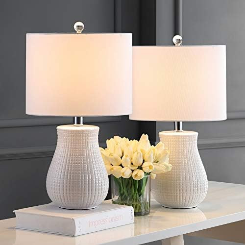 SAFAVIEH Lighting Collection Dayton White 21-inch Bedroom Living Room Home Office Desk Nightstand... | Amazon (US)