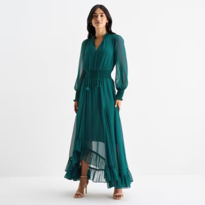 Sam And Jess Womens Long Sleeve Maxi Dress | JCPenney
