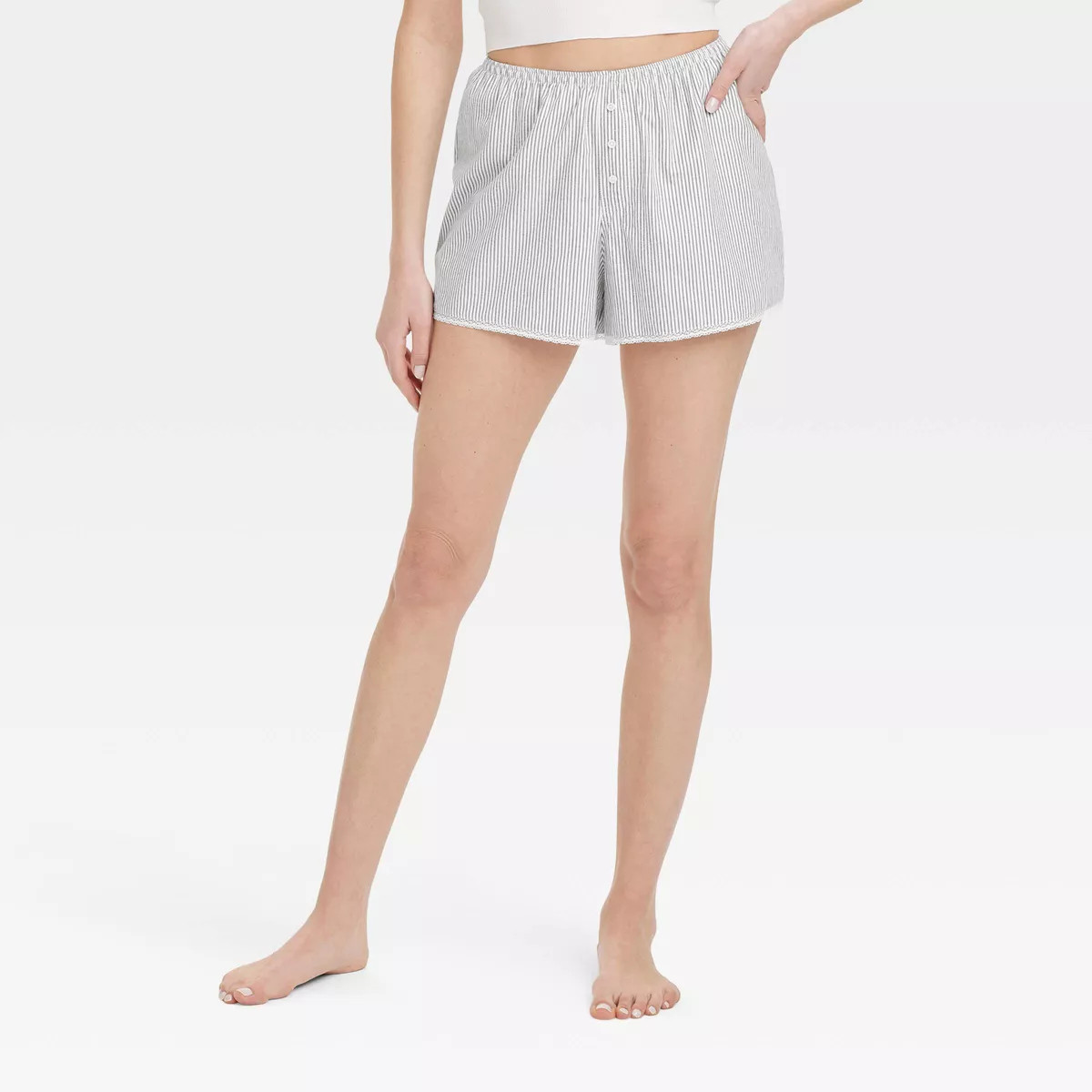 Women's Lace Trim Boxer Pajama Shorts - Colsie™ | Target