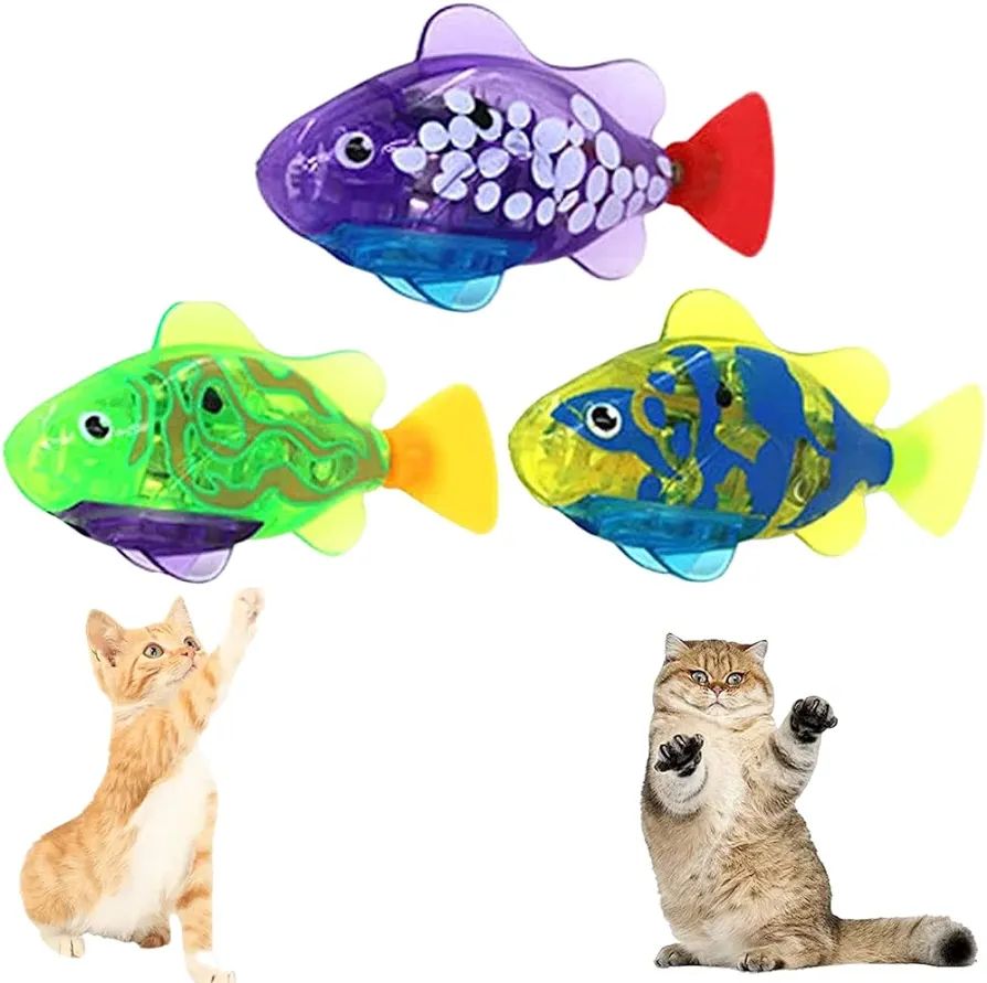 Robo Fish for Cats, Robot Fish Cat Toy, Interactive Robot Swimming Fish Toys for Cat, Activated S... | Amazon (US)