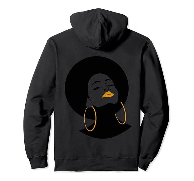 Black Girl Magic Gold Lips Afro Queen Melanin on Back Hoodie Pullover Hoodie | Amazon (US)