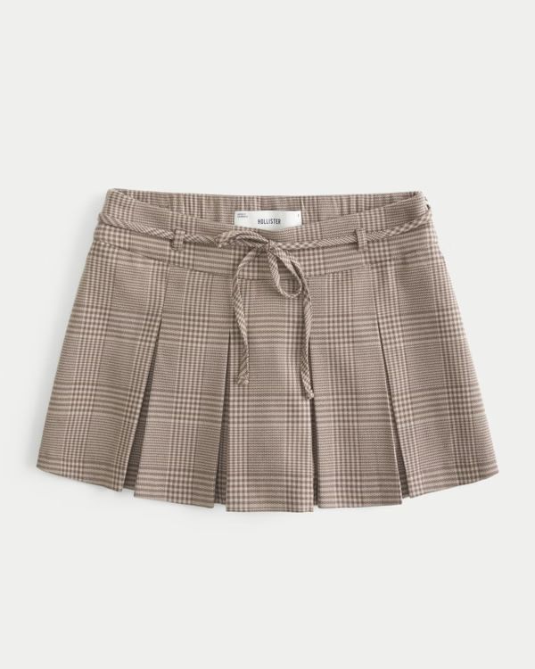 Mid-Rise Pleated Mini Skort | Hollister (US)