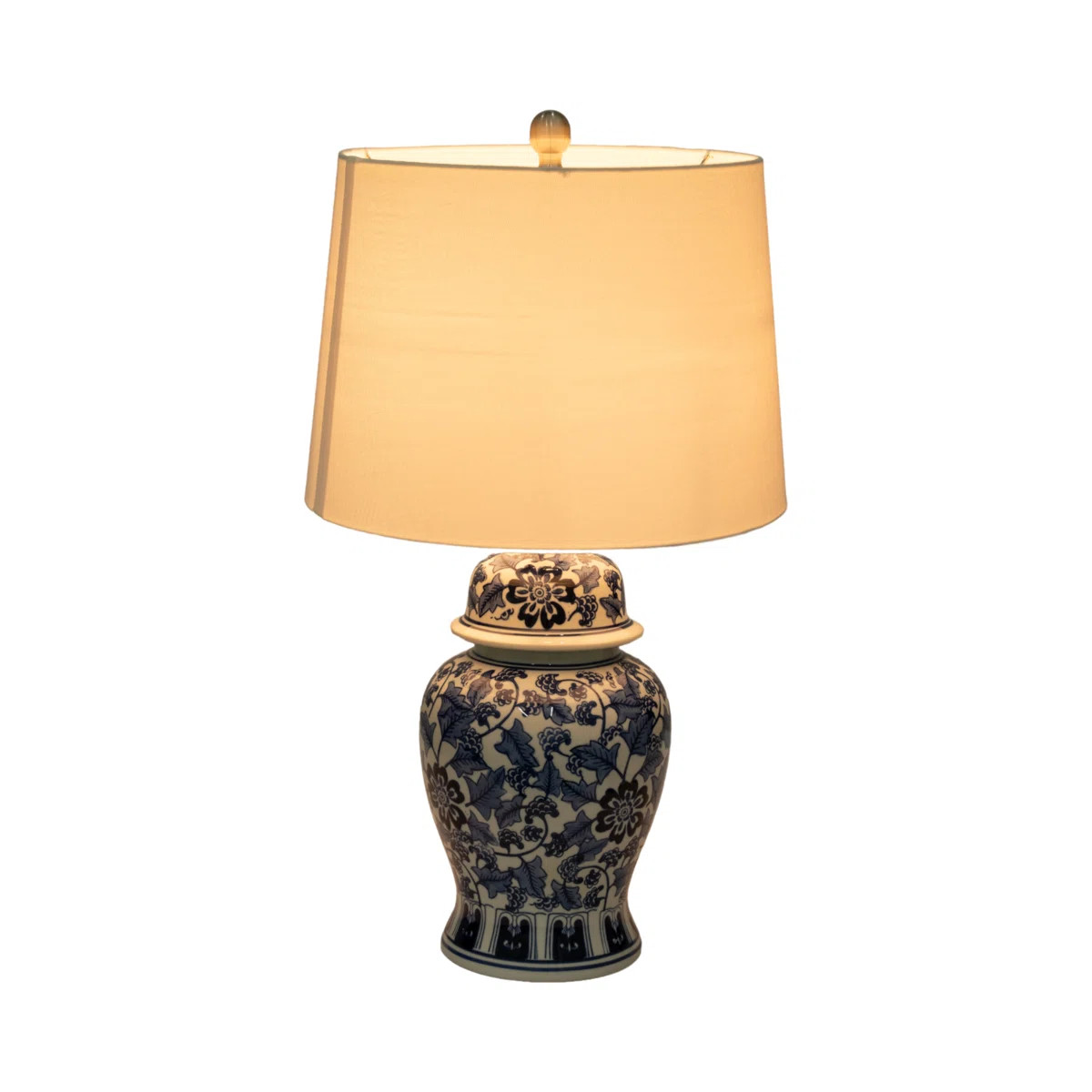 Charlton Home® Elegant Ceramic Table Lamp, Floral Variant, Classic Blue And White, Ideal For Any... | Wayfair North America