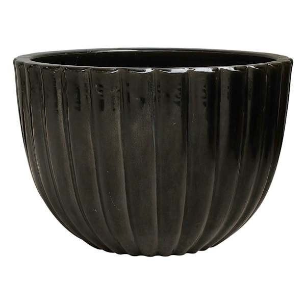 Martine Black Ceramic Bowl Planter Large from At Home