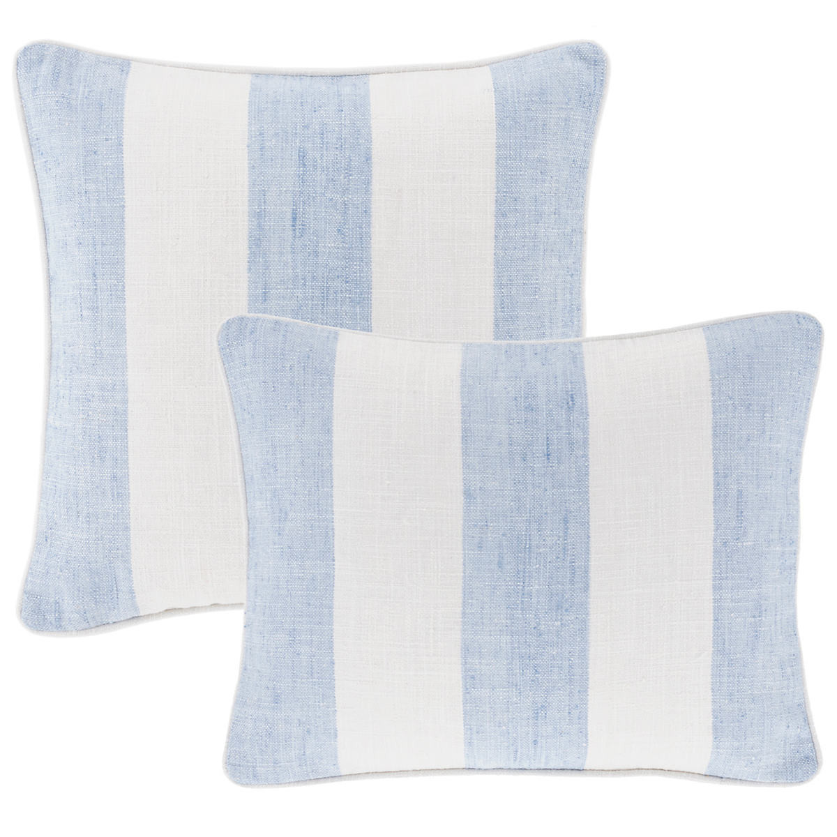Awning Stripe Soft French Blue Indoor/Outdoor Decorative Pillow | Fresh American | Annie Selke