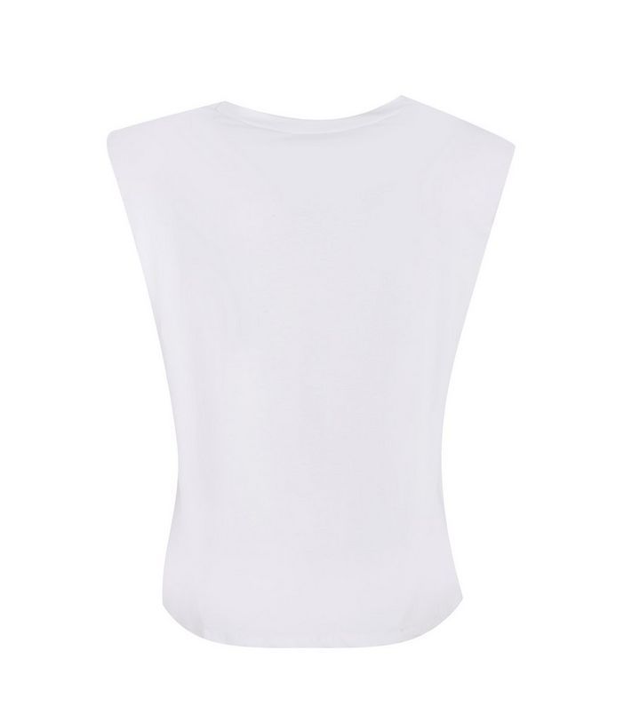Cameo Rose White Padded Shoulder Top
						
						Add to Saved Items
						Remove from Saved Item... | New Look (UK)