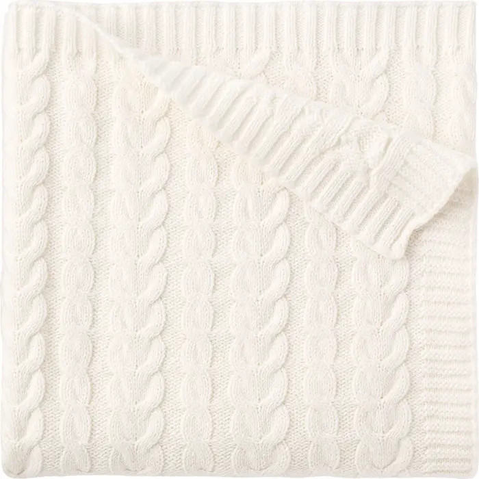 Horseshoe Cable Knit Cotton Blanket | Nordstrom