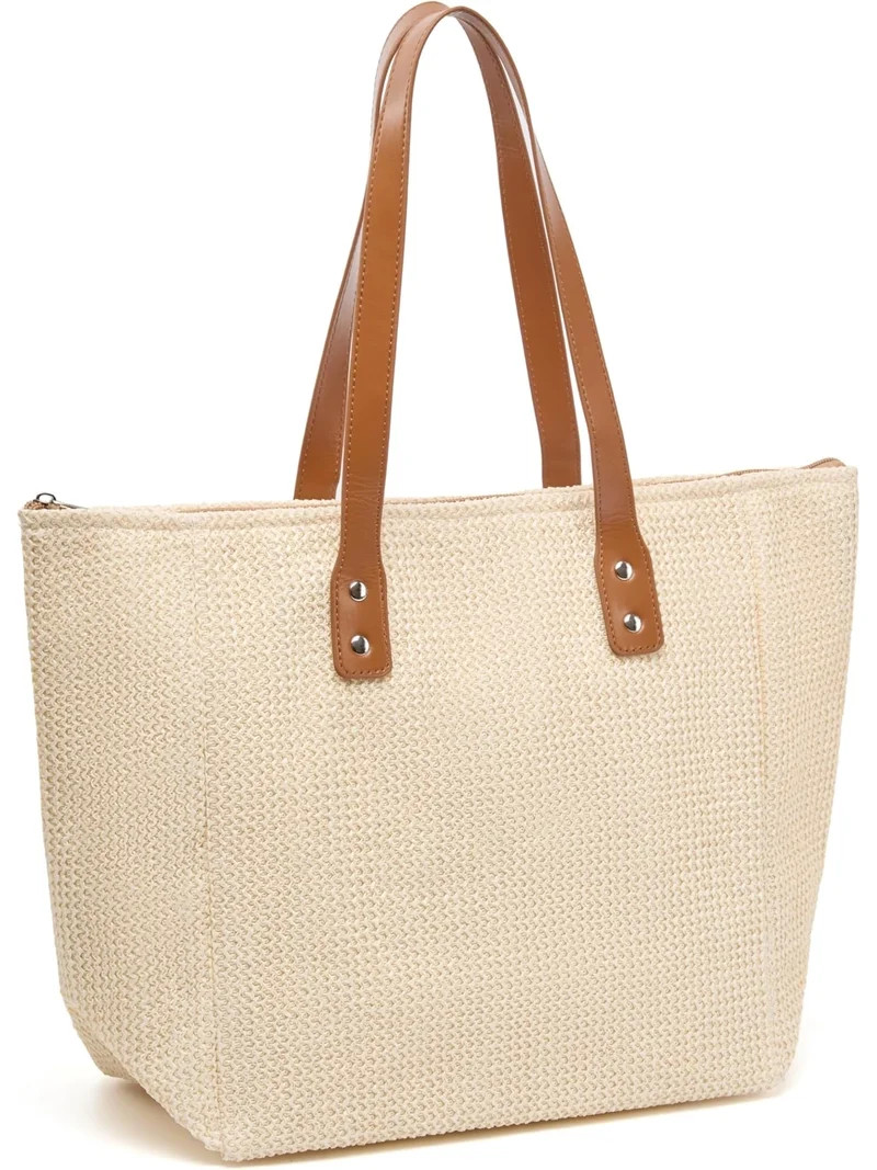 Women's Tote Bag - Vegan Woven Texture PU Leather Hobo Purse,  Handbag for Work, Travel | Walmart (US)