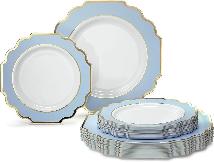 " OCCASIONS " 50 Plates Pack (25 Guests)-Heavyweight Wedding Party Disposable Plastic Plate Set -... | Amazon (US)