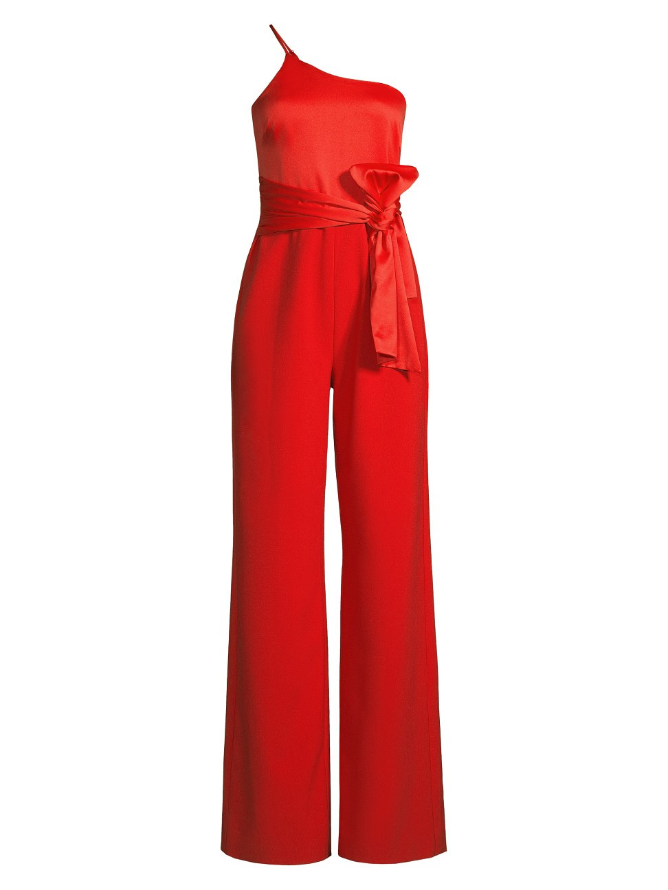 Women's Yara One-Shoulder Bow Jumpsuit - Scarlet - Size 00 | Saks Fifth Avenue