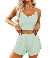 Remidoo Women's Striped Pajamas Sleeveless Cami Top Pj Set Spilt Lounge Wear | Amazon (US)