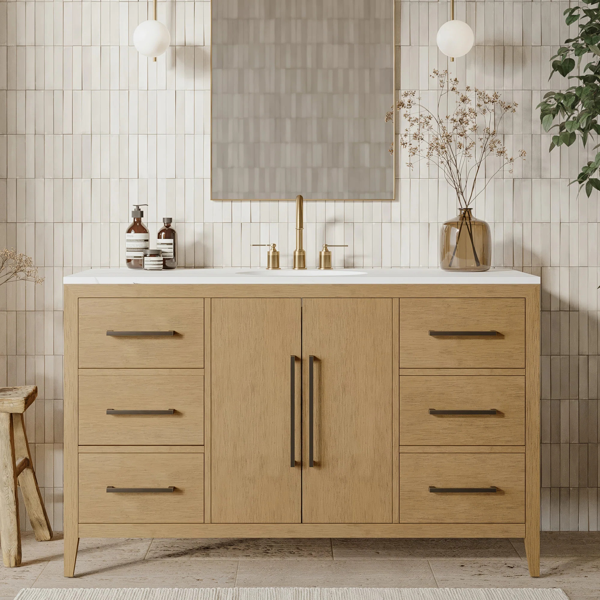 Alsup 54" Single Bathroom Vanity with Quartz Countertop | Wayfair North America