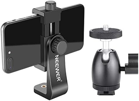 Neewer Cellphone Holder Clip Desktop Tripod Mount with Mini Ball Head Hot Shoe Adapter for 14-inc... | Amazon (US)