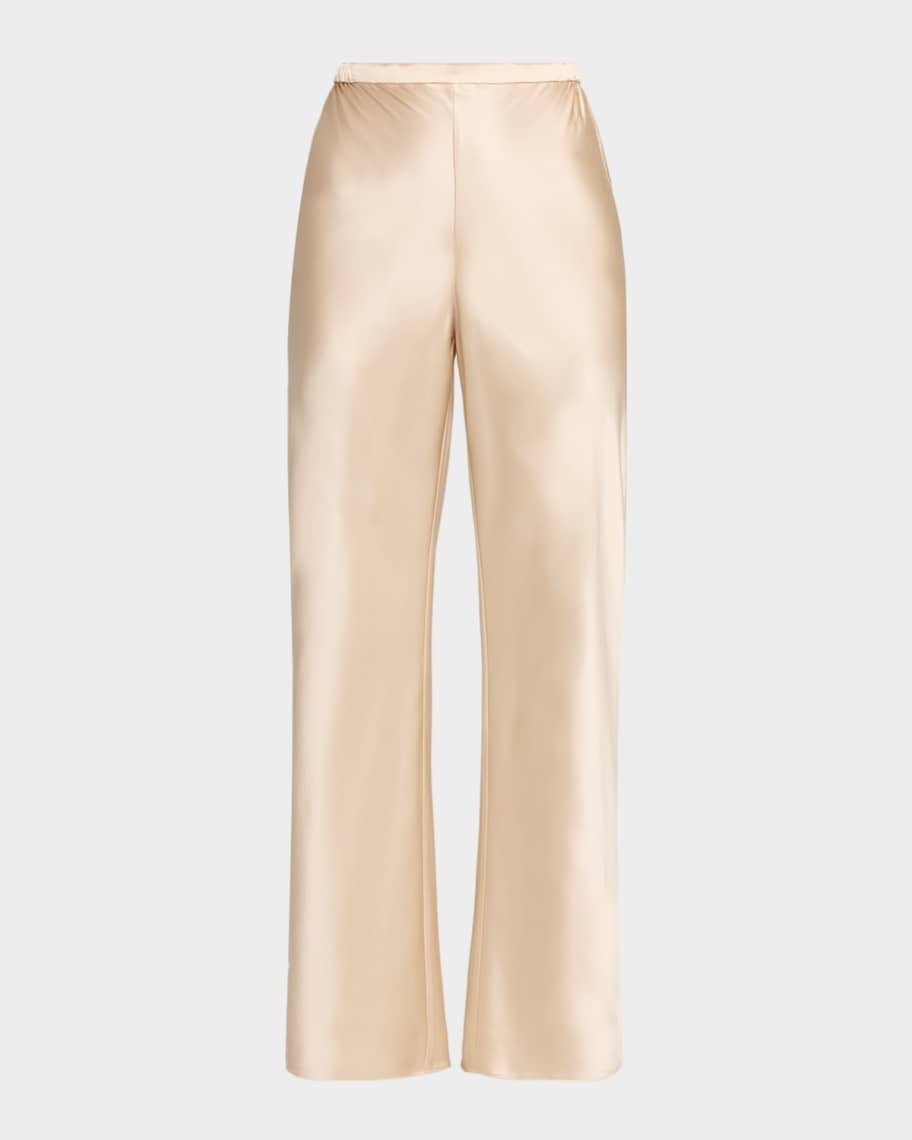 Straight-Leg Silk Pants | Neiman Marcus