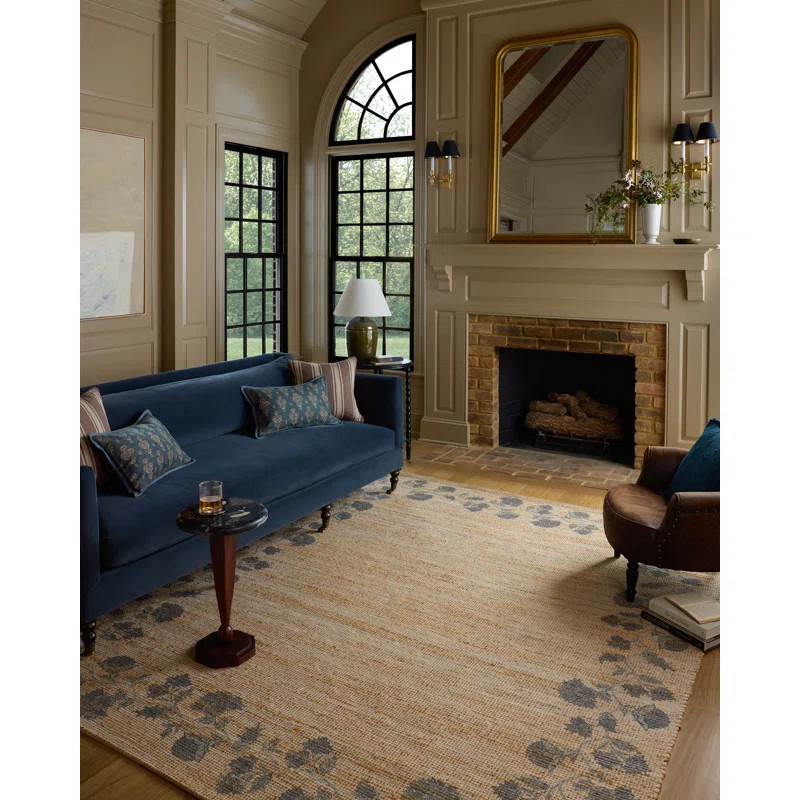 Chris Loves Julia x Loloi Rue Natural / Denim Area Rug | Wayfair North America