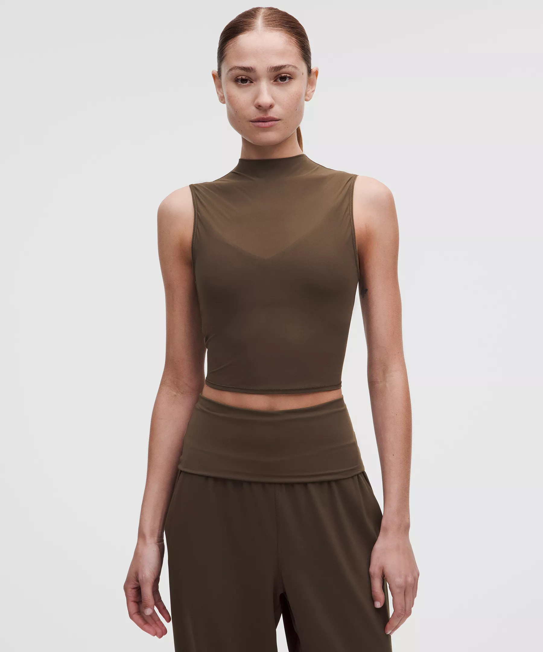 Nulu and Mesh-Overlay Cropped Studio Tank Top | Women's Sleeveless & Tank Tops | lululemon | Lululemon (US)