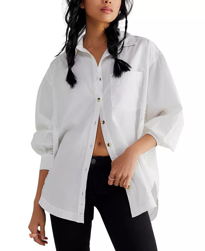 Women's Happy Hour Drop-Shoulder Button-Front Shirt | Macys (US)